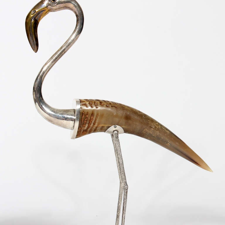 Pair of Large and Striking Binazzi Flamingos In Good Condition For Sale In Palm Beach, FL