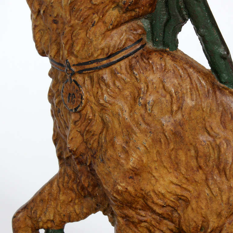 Cast Iron Terrier Dog Umbrella Stand in Old Paint 3