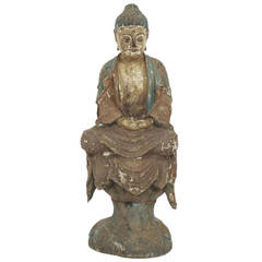 Carved Buddha on Lotus Sculpture 1