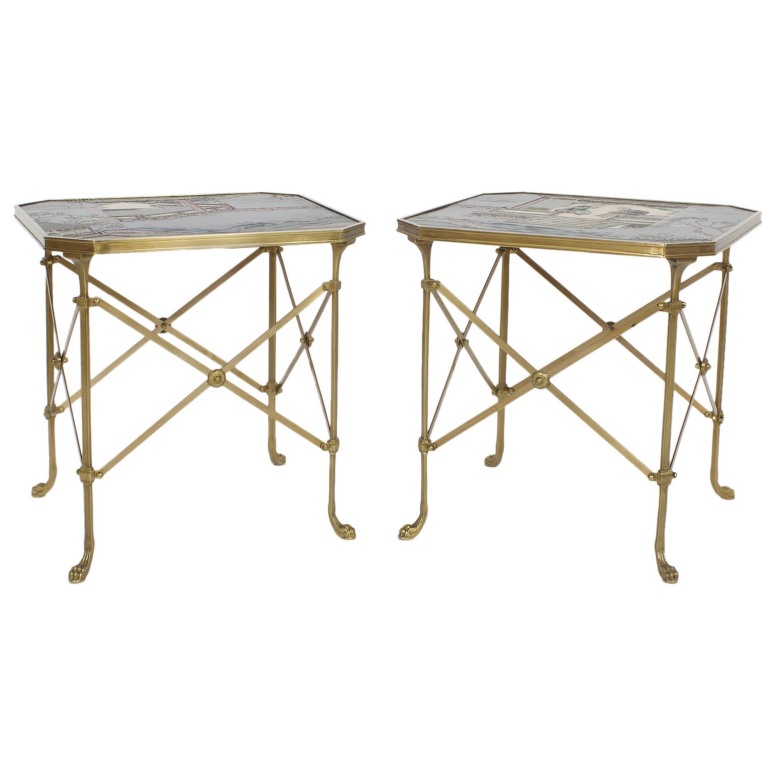 Pair of Neoclassical Style Chinoiserie Tables in the Jansen Manner