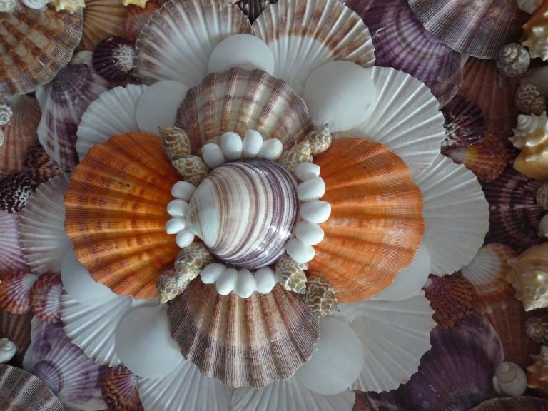 American Large and Impressive Sea Shell Planter - Pair Available
