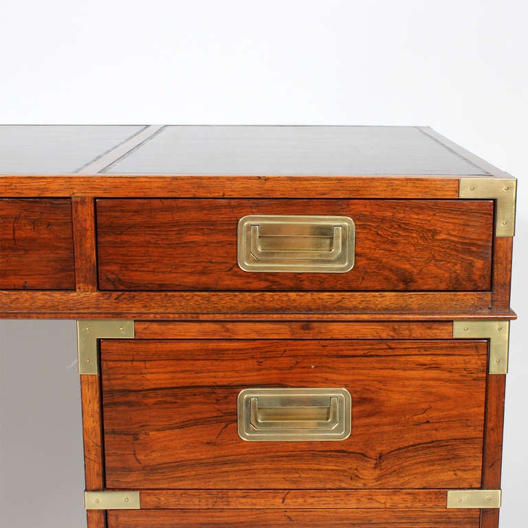 American Flat Top Campaign Desk by Baker