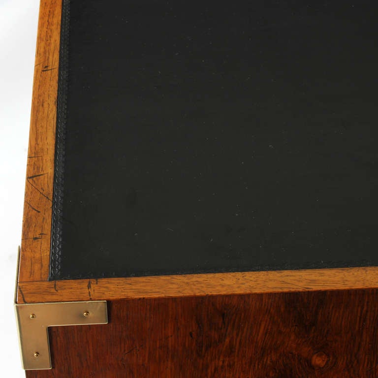 Late 20th Century Flat Top Campaign Desk by Baker