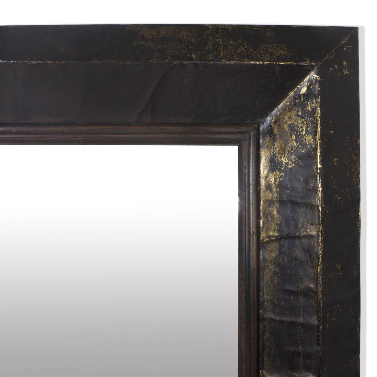 Rustic Brass-Wrapped Mirror
