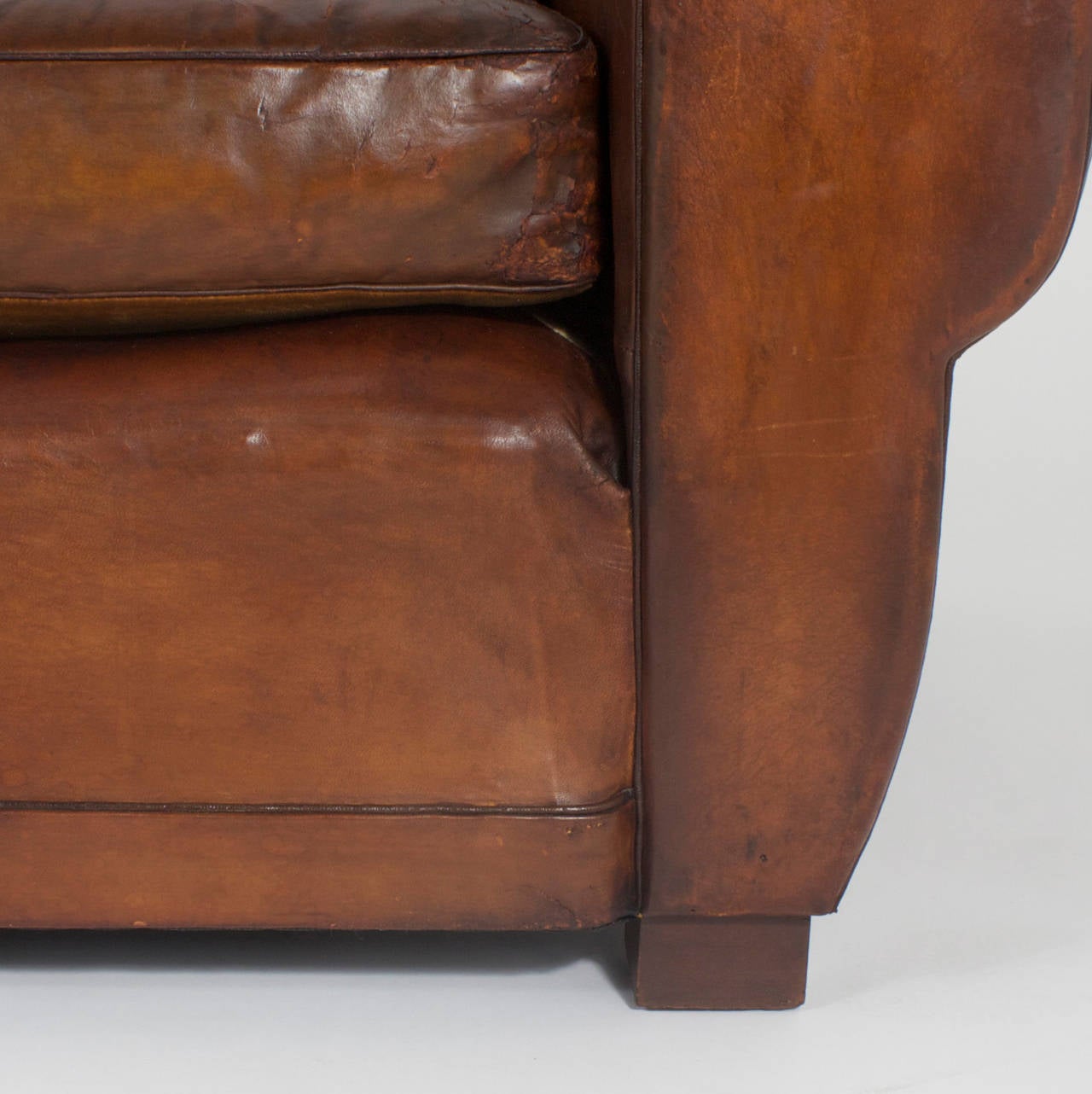 20th Century Pair of French Leather Club Chairs