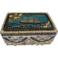 Shenn Encrusted Box with Marine Painting