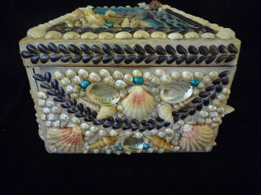 Shenn Encrusted Box with Marine Painting