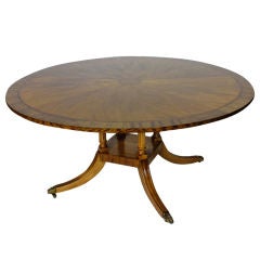 60" Round Inlaid Mahogany Dining Table