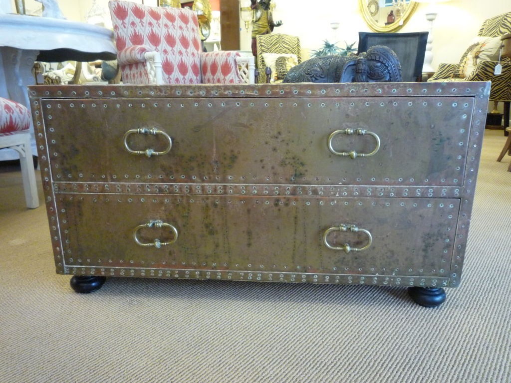 Sarried 2 Drawer Brass Coffee or Cocktail Table