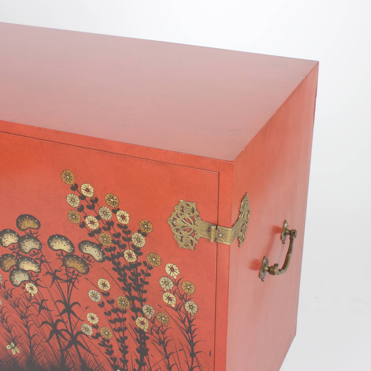 Chinoiserie Modern Red Cabinet