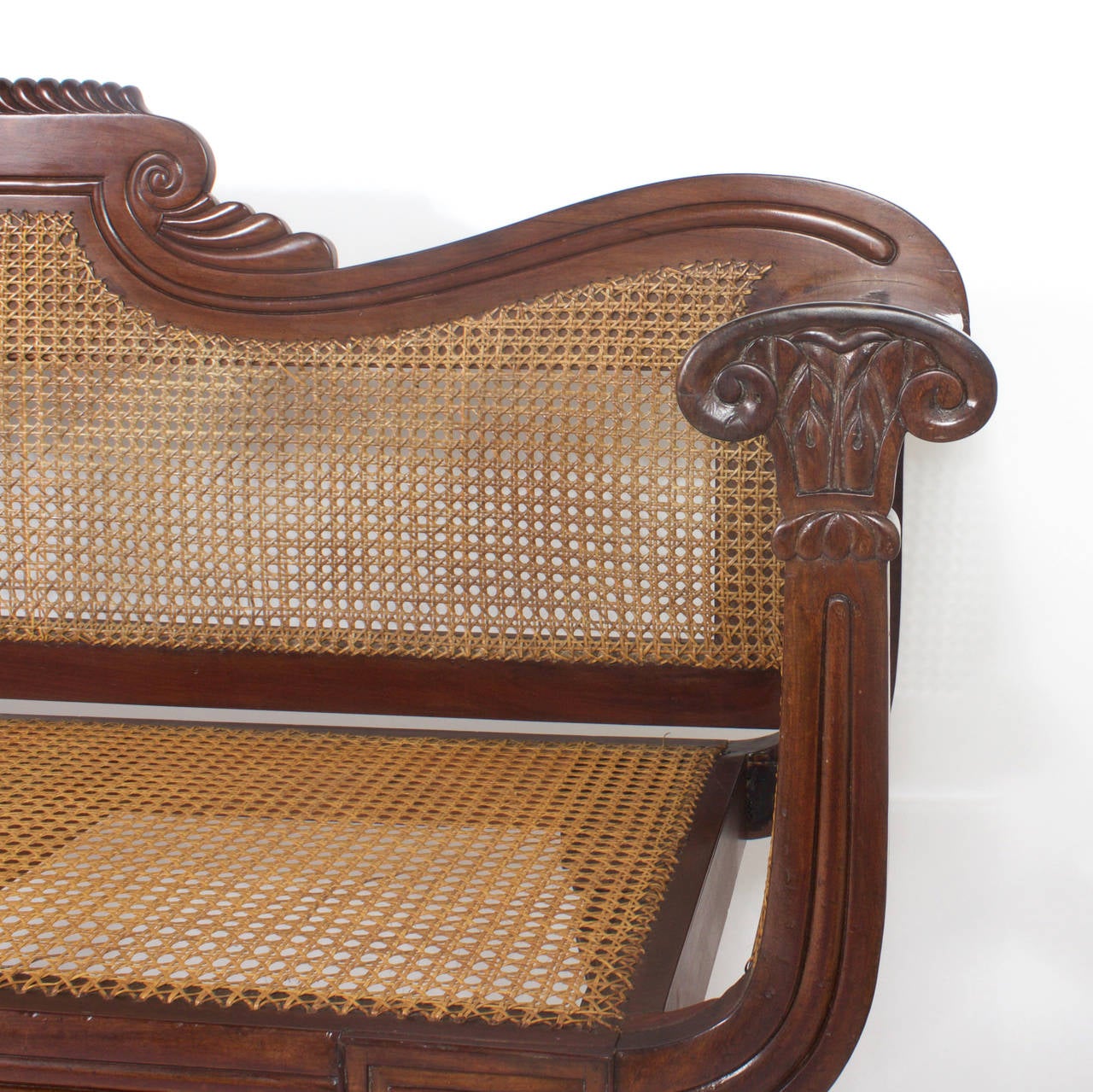 Caribbean 19th Century West Indies Cane Sofa