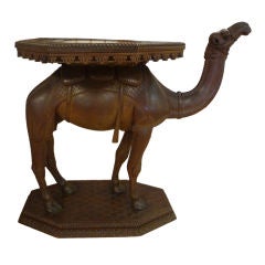19th C. Anglo Indian Carved Camel Table