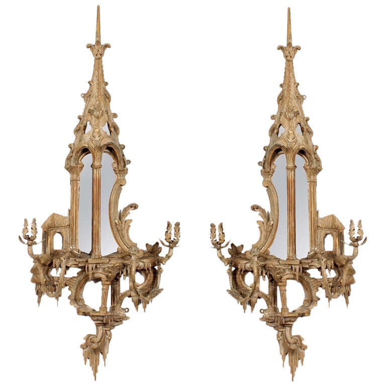Mirrored Wall Sconce pair of neoclassical chinoiserie style carved and painted mirrored Mirrored Wall Sconce pair of neoclassical chinoiserie style carved and painted mirrored