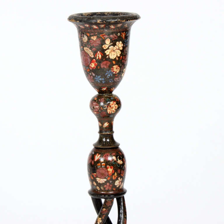 Pair of Kashmiri Candlesticks In Excellent Condition In Palm Beach, FL