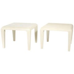 Midcentury White Lacquered Harrison Van Horn End Tables