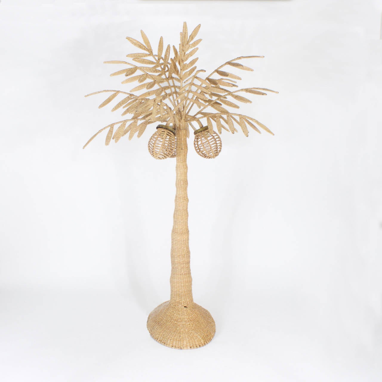 wicker palm tree floor lamp