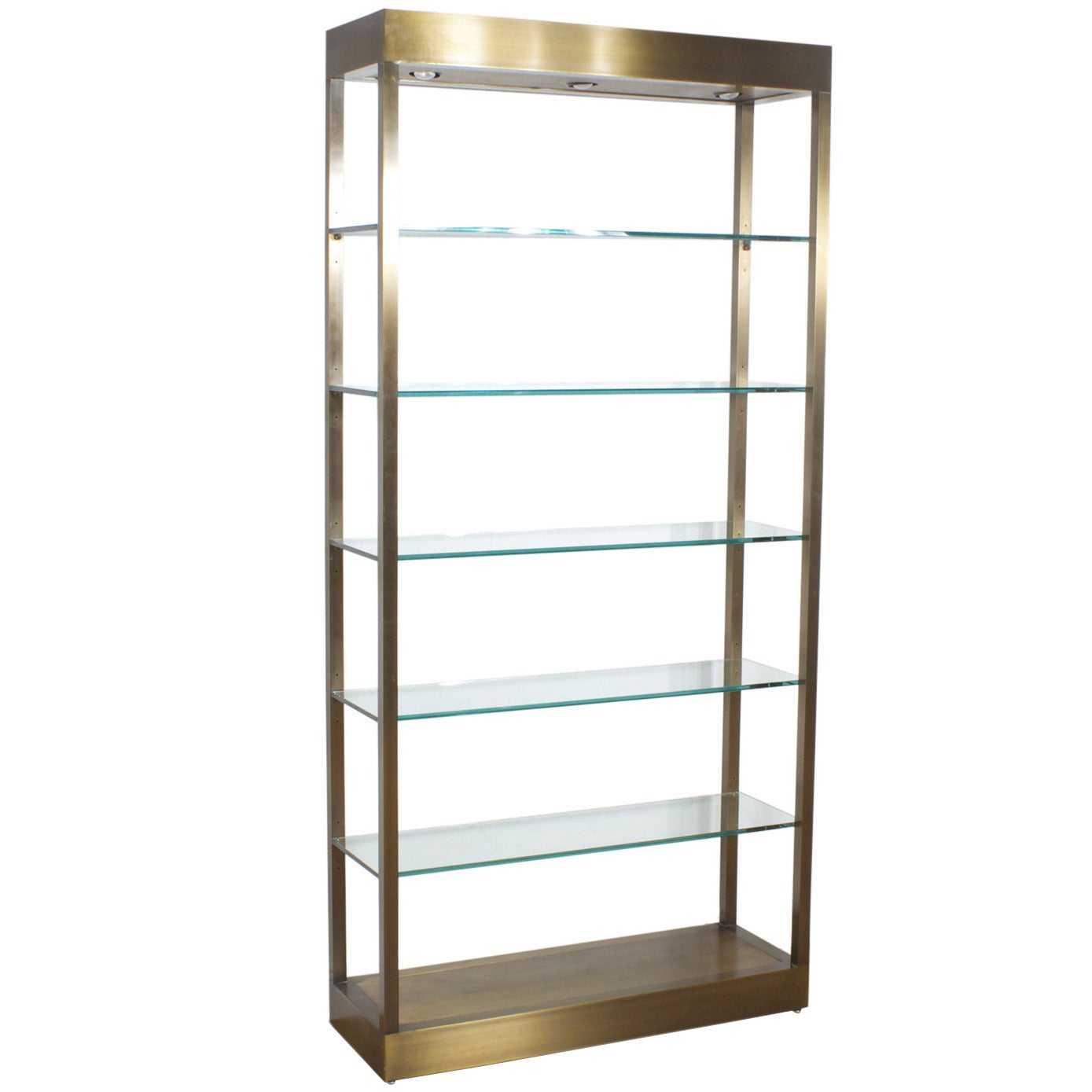 Midcentury Brass and Glass Etegere