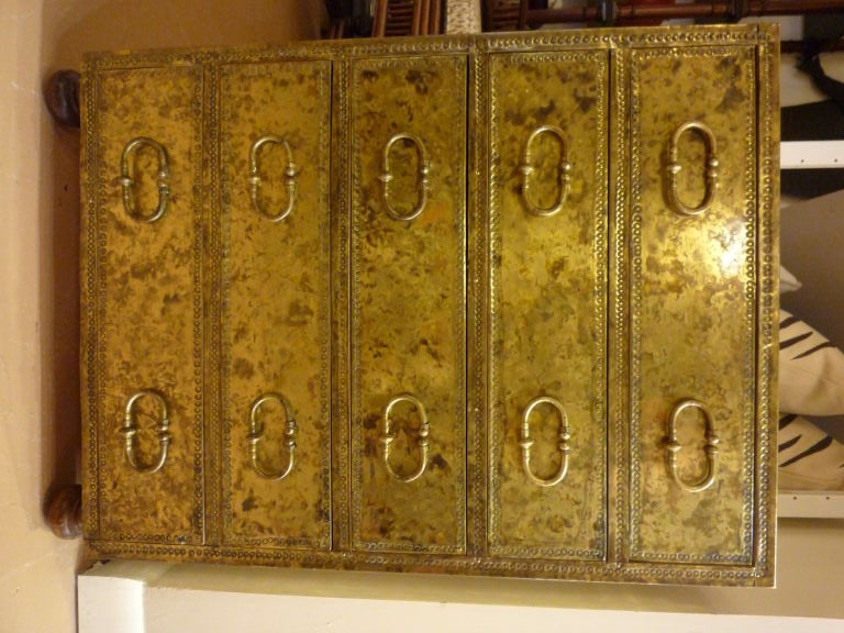 Brass Clad Chest of Drawers, Possibly Sarreid