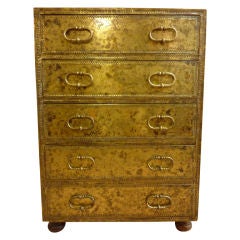 Brass Clad Chest of Drawers, Possibly Sarreid