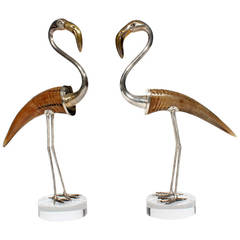Pair of Large and Striking Binazzi Flamingos 9