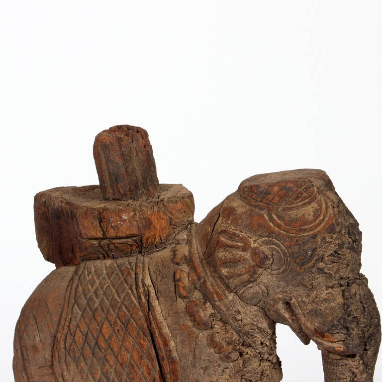 19th Century Pair of Antique Architectural Carved Elephant Remnants