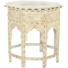 Early 20th C Moroccan White Painted Octagon Table