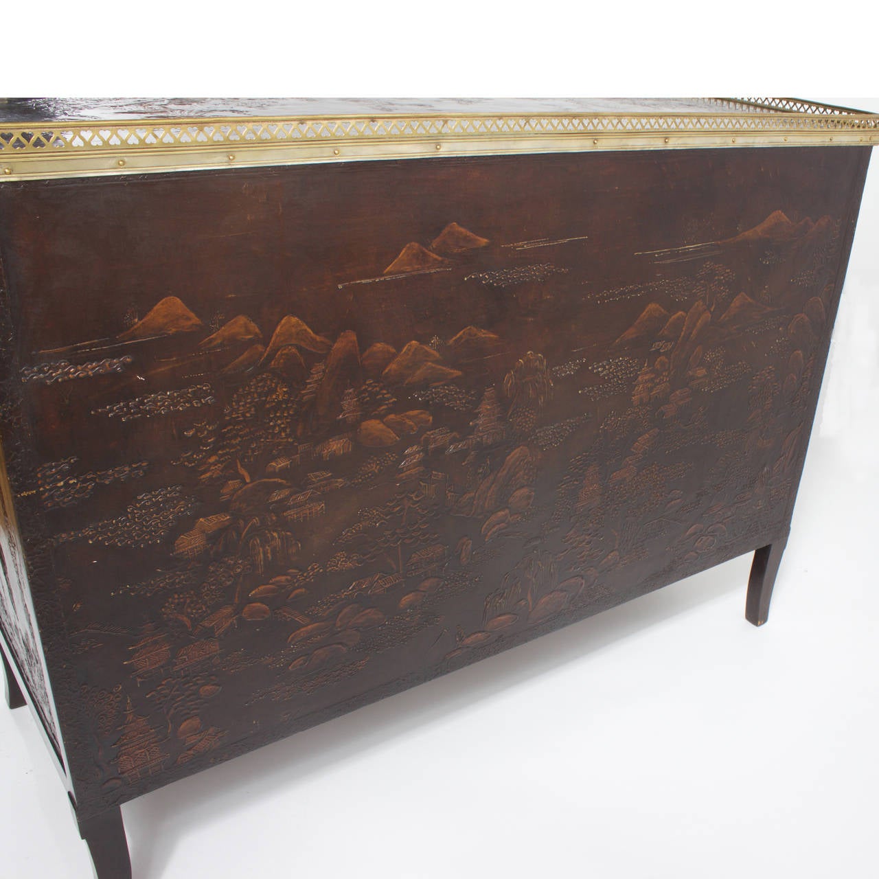 French Leather Chinoiserie Commode 4