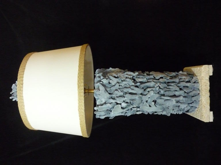 Pair of Blue Coral Lamps on Square Bases