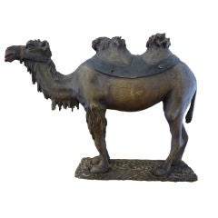 Large Carved and Painted Camel Figure