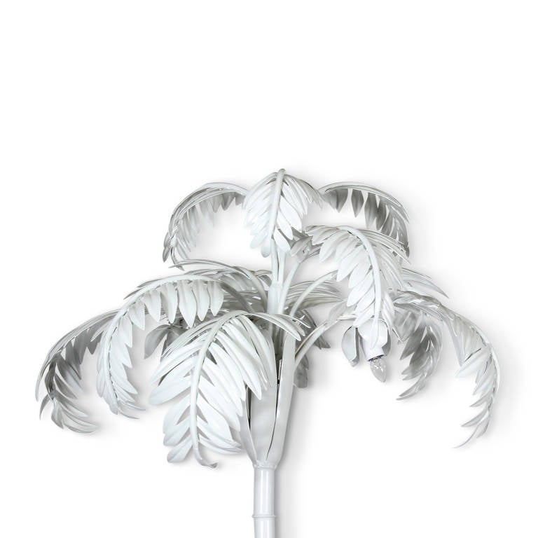 Pair of White Painted Italian Palm Tree Floor Lamps 1