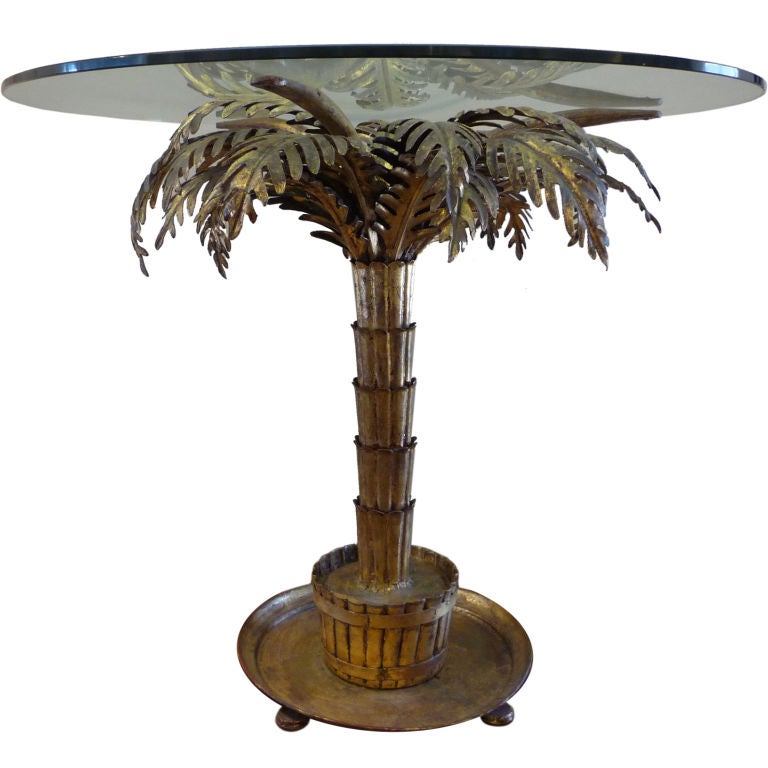 Gilt Metal Palm Tree Table at 1stDibs