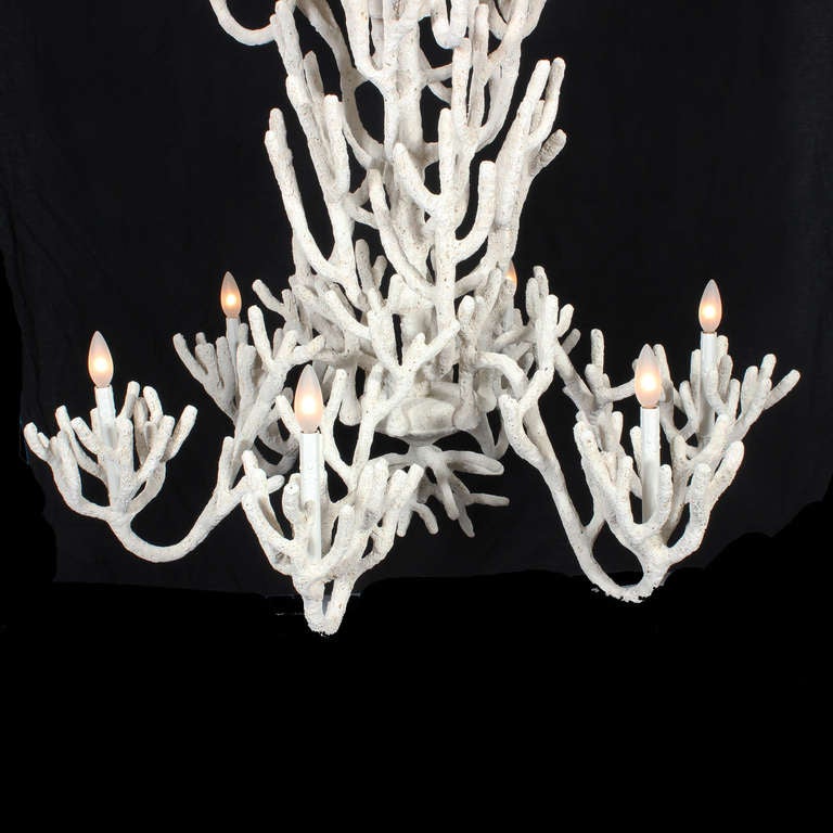 Large Two Tiered Faux Coral Chandelier 3