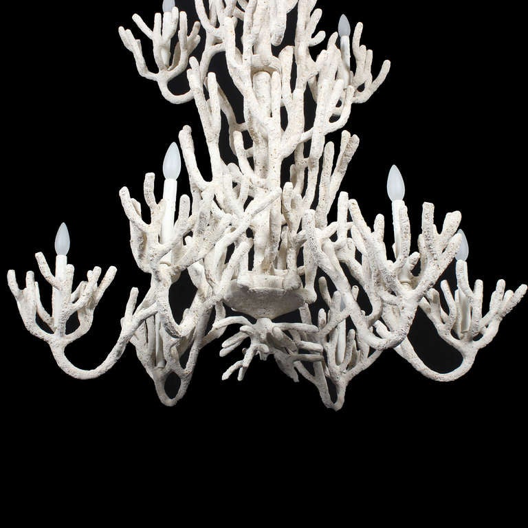 Large Two Tiered Faux Coral Chandelier 2