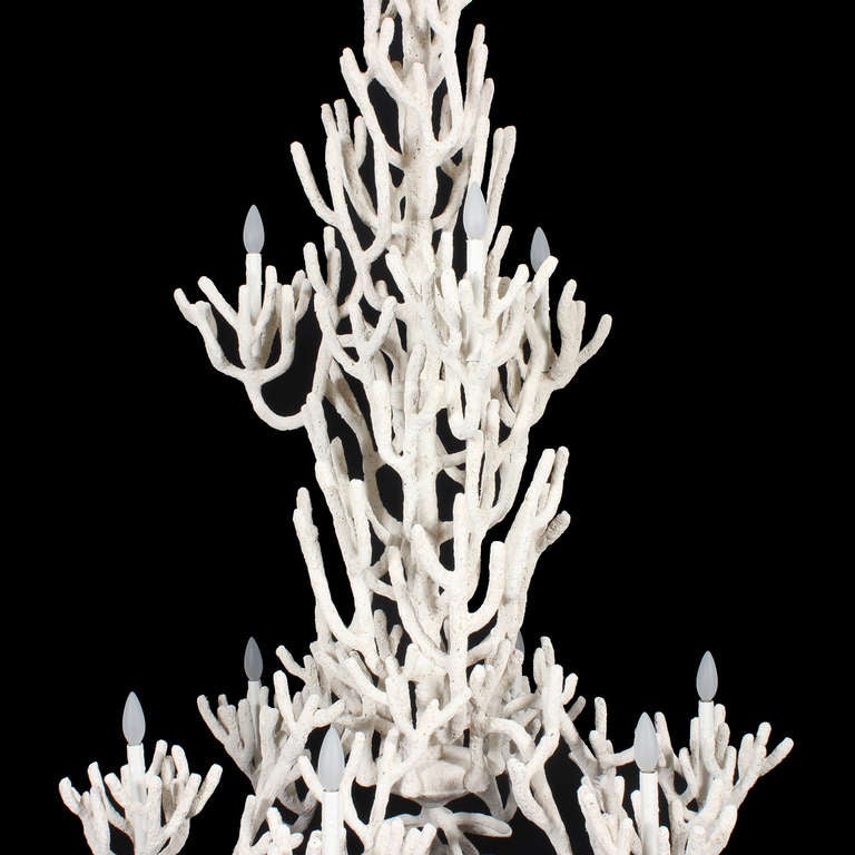 Large Two Tiered Faux Coral Chandelier 1