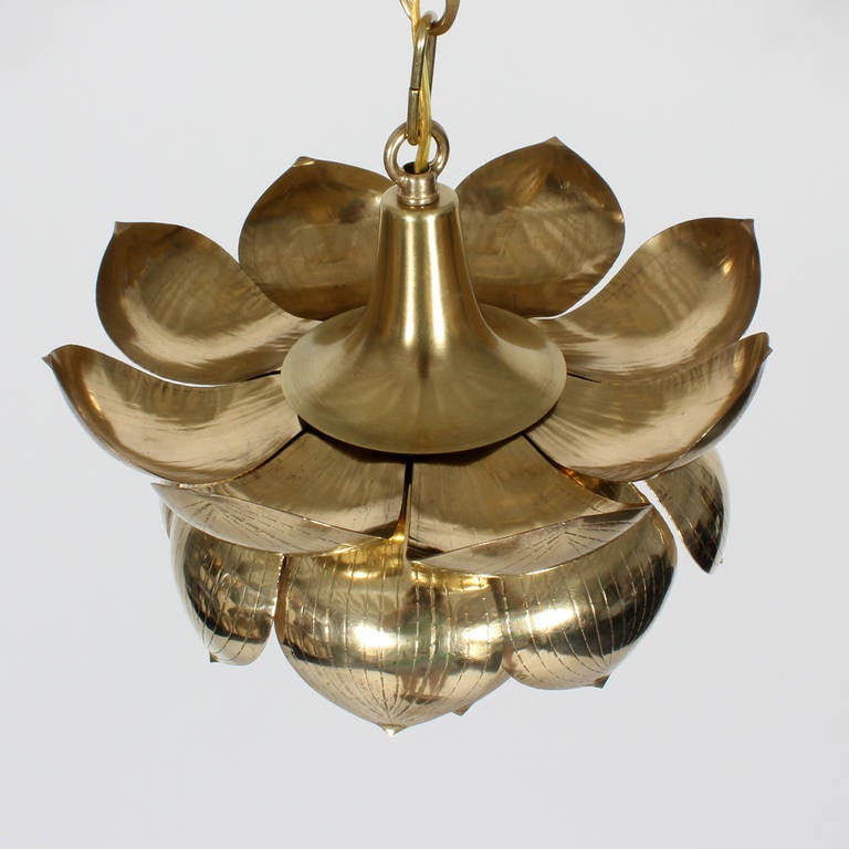 American Three Brass Pendant Lotus Lights