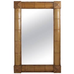 Vintage Large Tropical  Bamboo Mirror