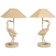 Pair of Mario Torres Egret Table Lamps