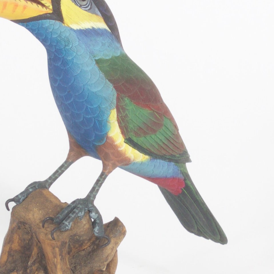 wooden toucan carving