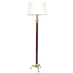 Vintage Mahogany and Brass Tall or Floor Lamp
