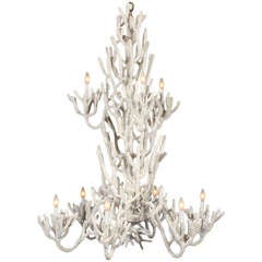 Large Two Tiered Faux Coral Chandelier