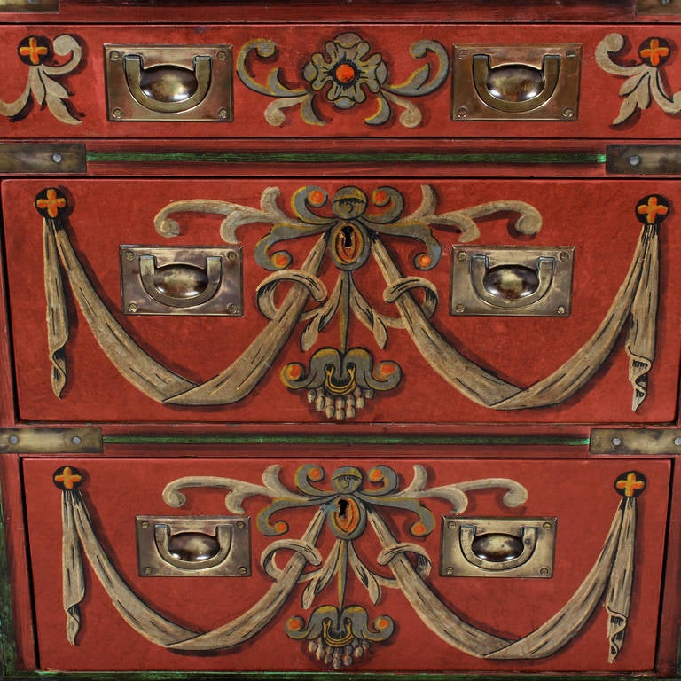 Pair of Trompe L'oeil Campaign Style Chests or Tables 2
