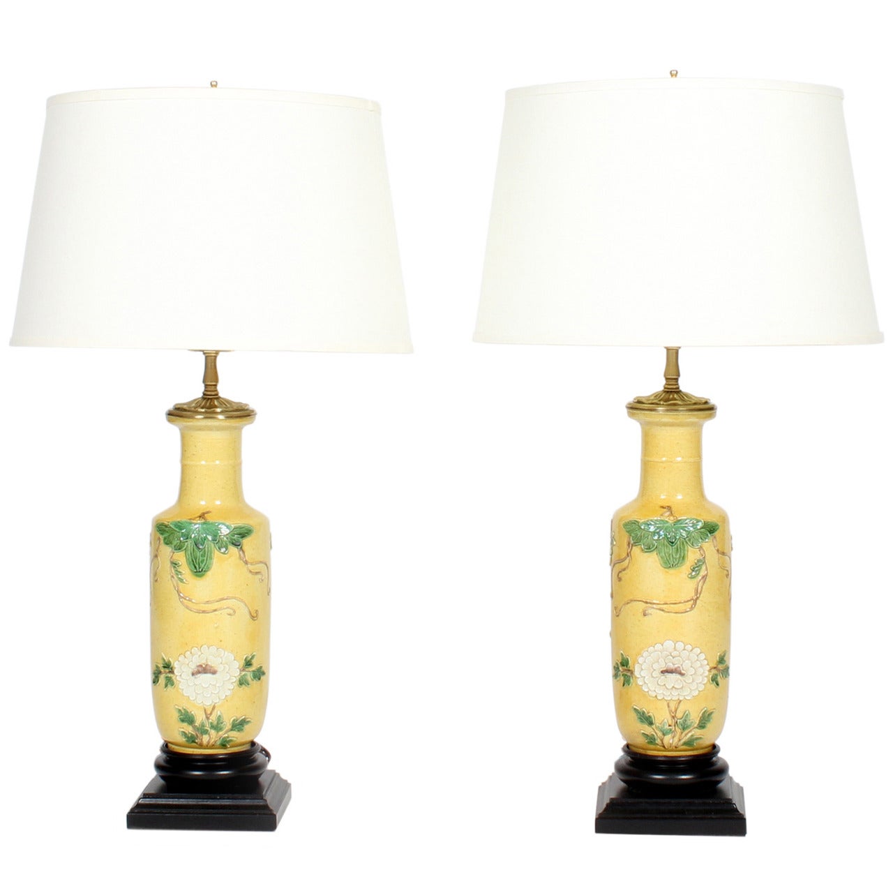 Pair of Chinese Wang Bing Rong Vase Lamps