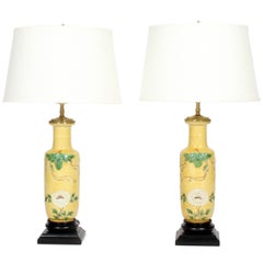 Pair of Chinese Wang Bing Rong Vase Lamps