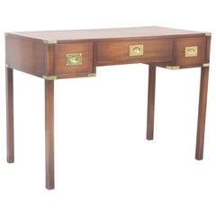 English Campaign Style Mahogany Writing Table or Desk