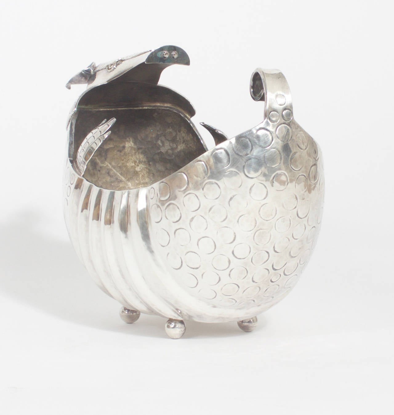 Mexican Hammered Silverplate Armadillo Centerpiece 2