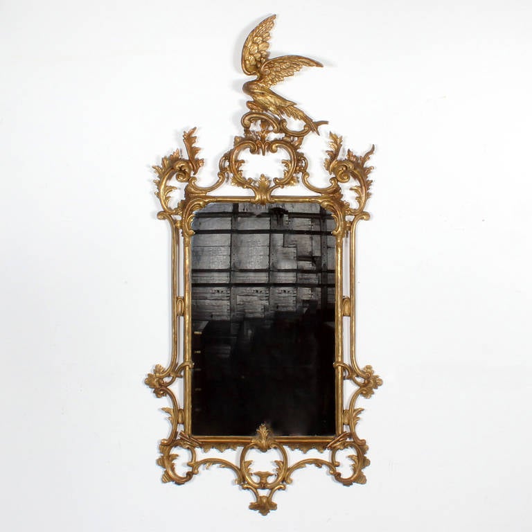 English Rare Pair of Late 18th- Early 19th Century Carved Gilt Georgian Mirrors