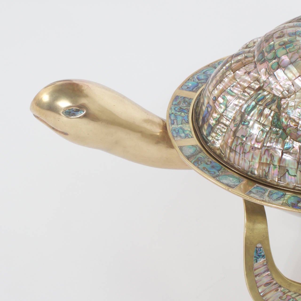 20th Century Abalone Turtle Serving Bowl