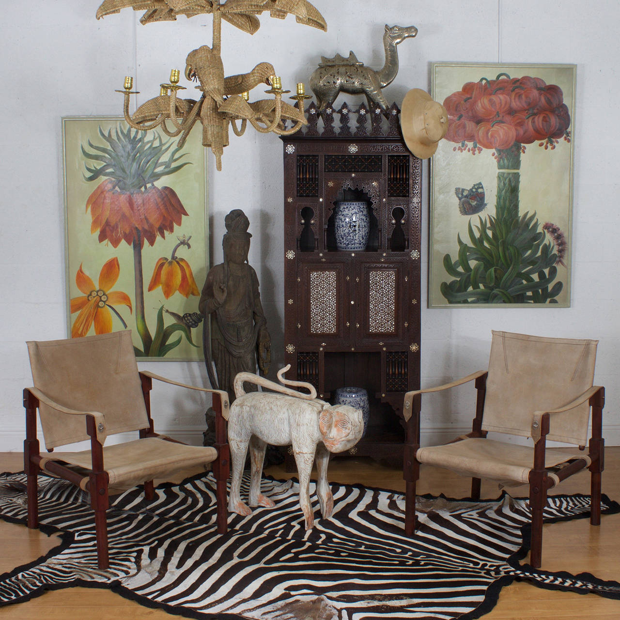 Pair of Blue and White Miniature Garden Seats