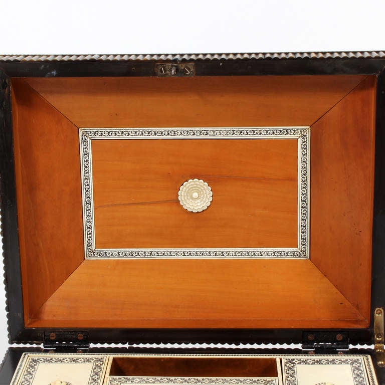 Anglo Indian Bone Sewing Box 4