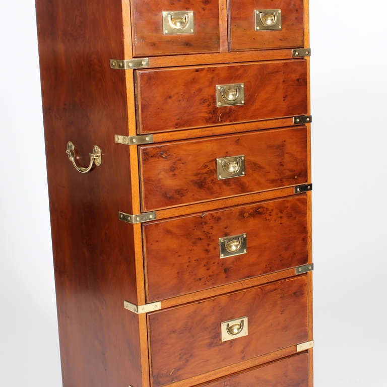 7 Drawer Tall Campaign Chest In Excellent Condition In Palm Beach, FL